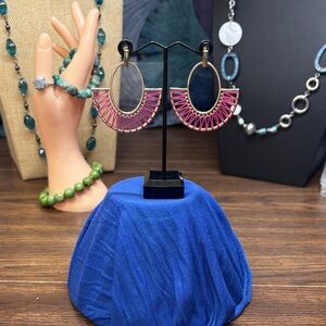 New Fuchsia, Pink Hoop Earrings